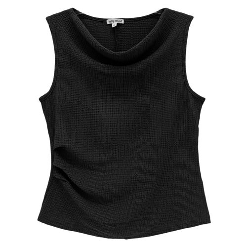 Blusa negra sólida con textura