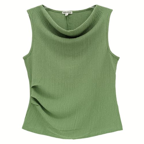 Blusa verde olivo sólida con textura