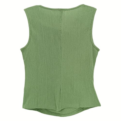 Blusa verde olivo sólida con textura