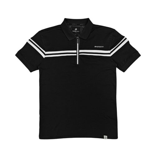 Camisa negra sólida tipo polo