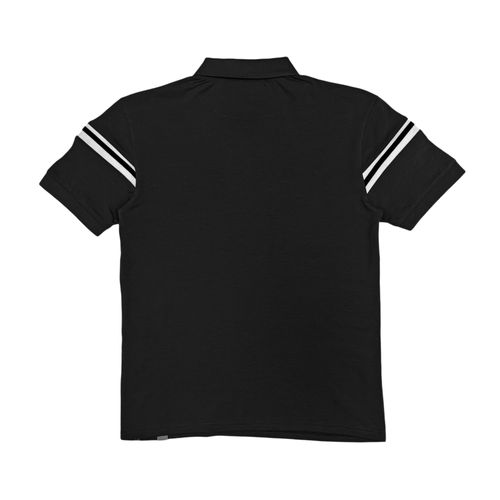 Camisa negra sólida tipo polo