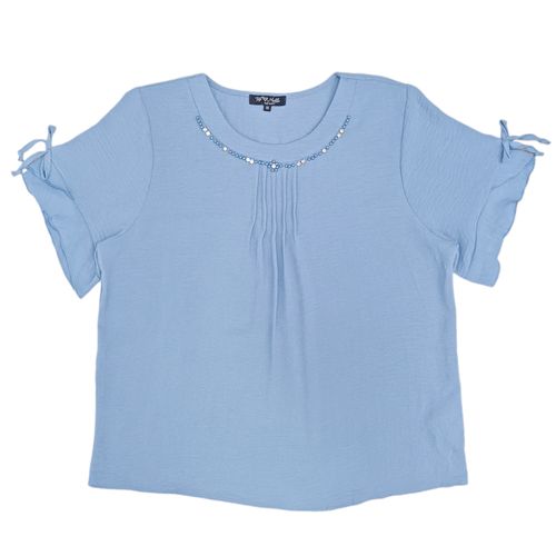 Blusa sólida celeste