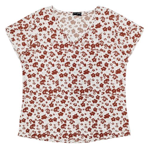 Blusa curvy estampada floral terracota