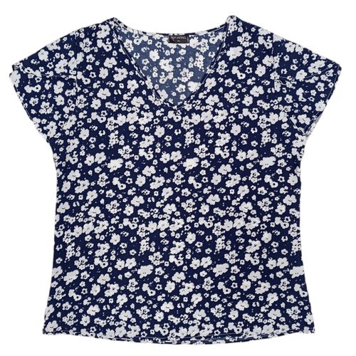 Blusa curvy estampada floral azul