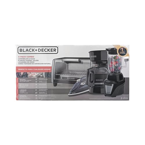 Combo Black and Decker 4 pack Horno + Plancha + Cafetera + Licuadora