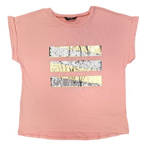 Camiseta estampada rosa