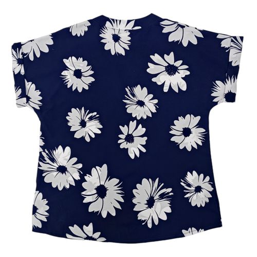 Blusa azul estampada