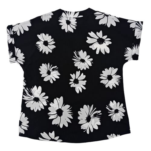 Blusa negra estampada