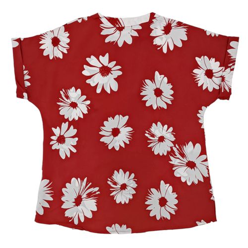 Blusa rojo estampada