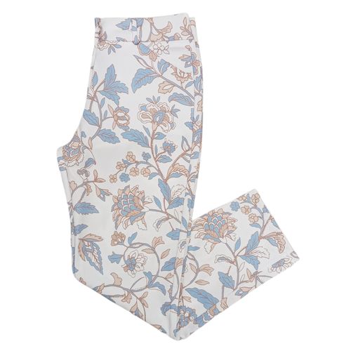 Pantalón capri estampado celeste