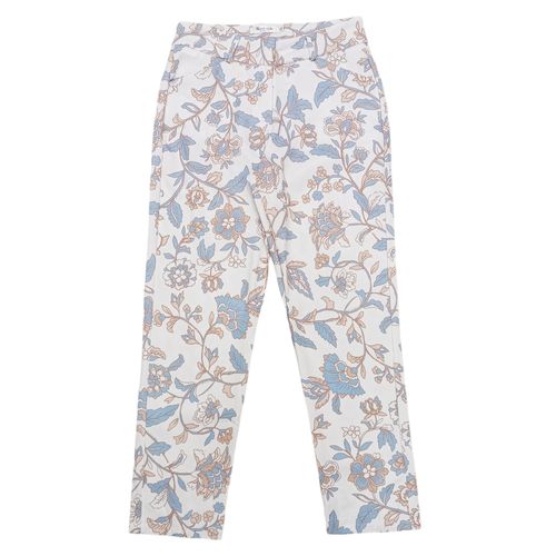 Pantalón capri estampado celeste