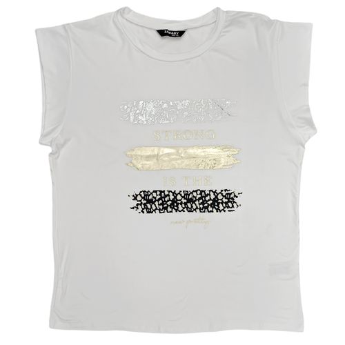 Camiseta curvy blanca estampada