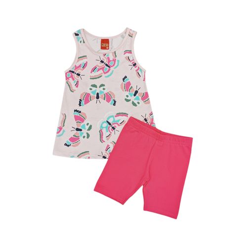 Conjunto rosa estampada