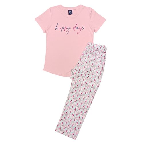 Pijama con pantalón estampado rosa