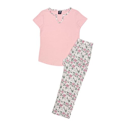 Pijama con pantalón rosa estampado