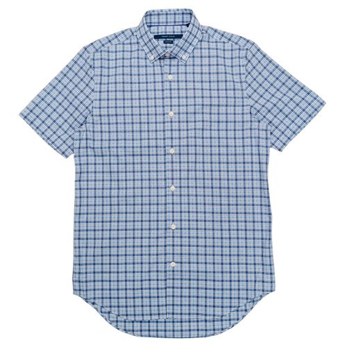 Camisa casual azul cuadriculada