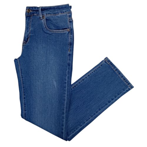 Jeans slim azul sólido