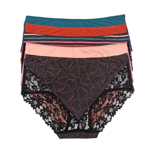 Set de 5 panties multicolor de encaje