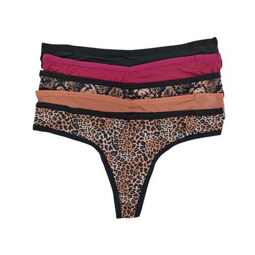 Set de 5 panties estampados multicolor