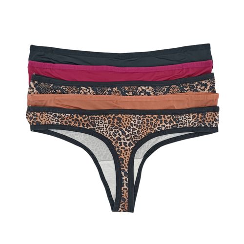 Set de 5 panties estampados multicolor