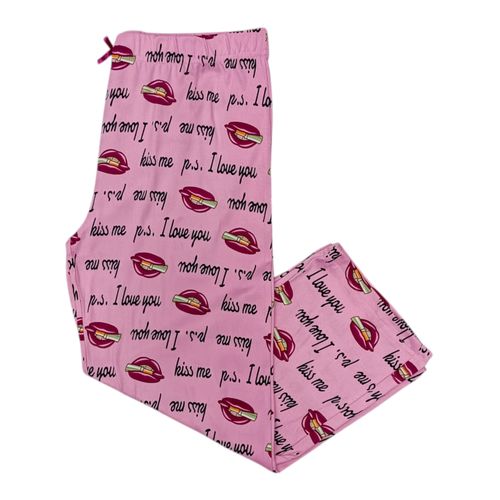 Pantalón de pijama rosa de besos