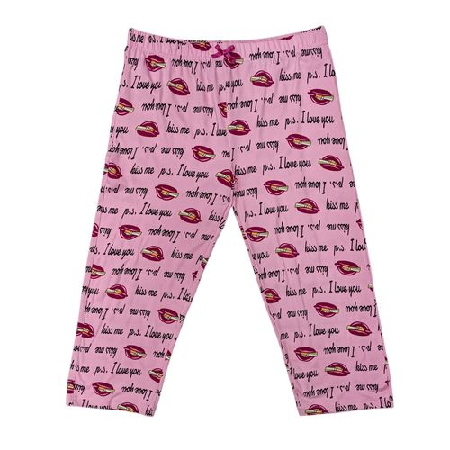 Pantalón de pijama rosa de besos