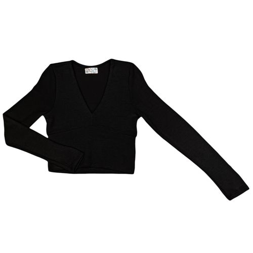 Blusa crop negra sólida