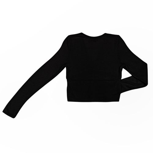 Blusa crop negra sólida