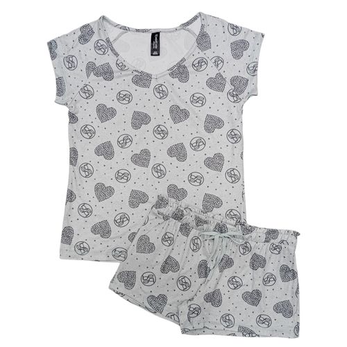 Pijama estampada gris