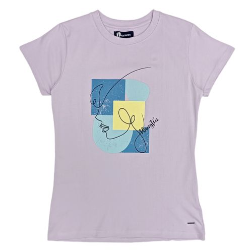 Camiseta lila estampado abstracto