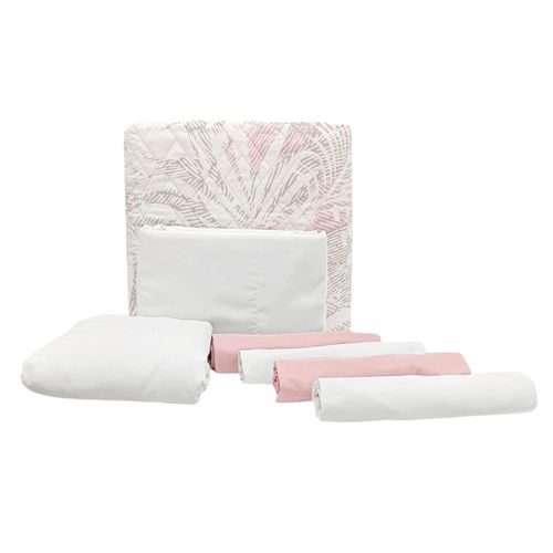 Set de cubrecama king estampado de 7 piezas ivory