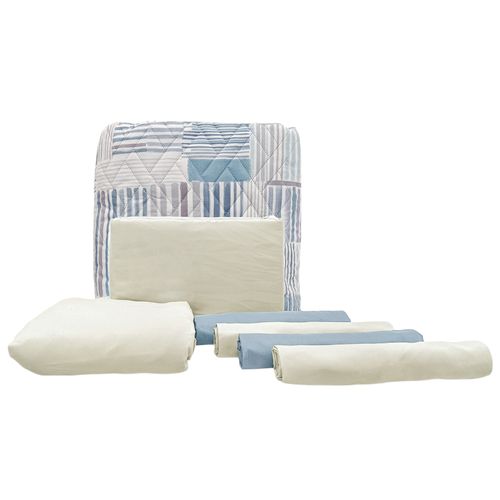 Set de cubrecama king estampado de 7 piezas ivory