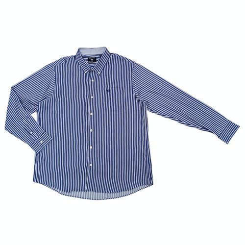 Camisa casual azul rayada