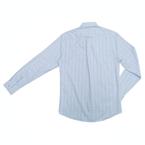 Camisa casual cuadriculada celeste