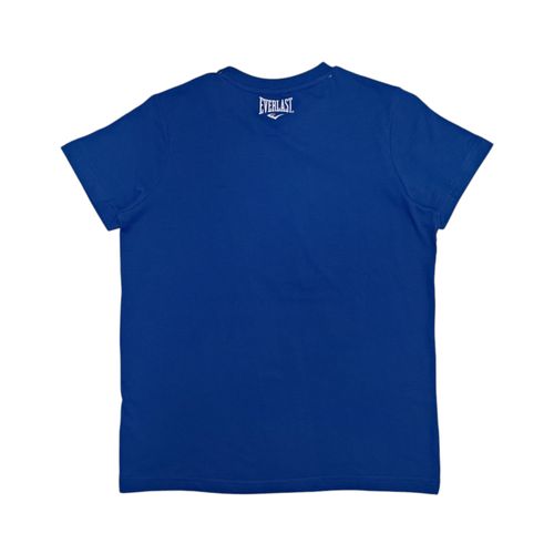 Camiseta azul estampada