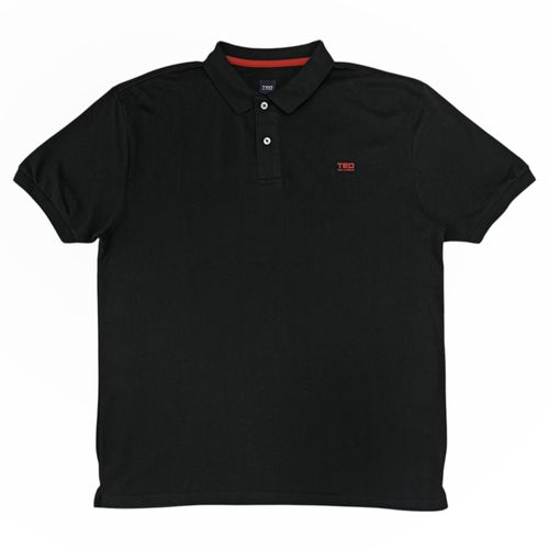 Camisa tipo polo negro sólida