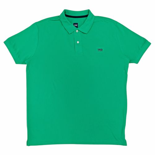 Camisa tipo polo verde sólido