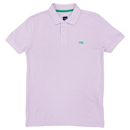 Camisa tipo polo lila sólido