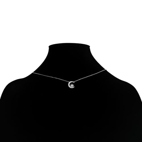 Collar plateado luna y sol