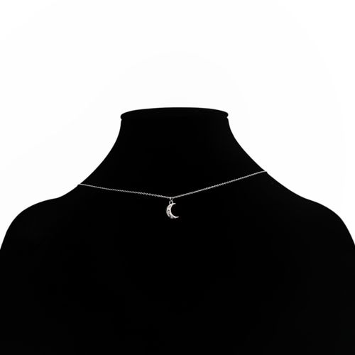 Collar plateado de luna