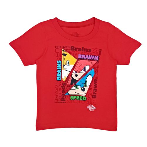 Camiseta roja estampada