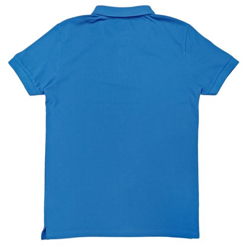 Camisa tipo polo celeste sólido