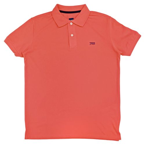 Camisa tipo polo rosa sólido