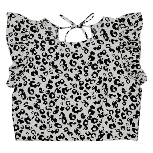 Crop top estampado bicolor