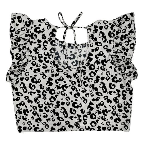 Crop top estampado bicolor