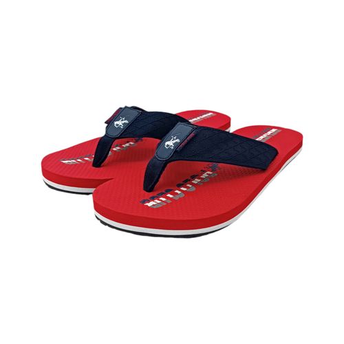 Sandalias playeras rojas estampada