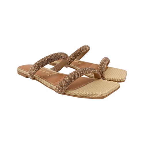 Sandalia flat nude con textura