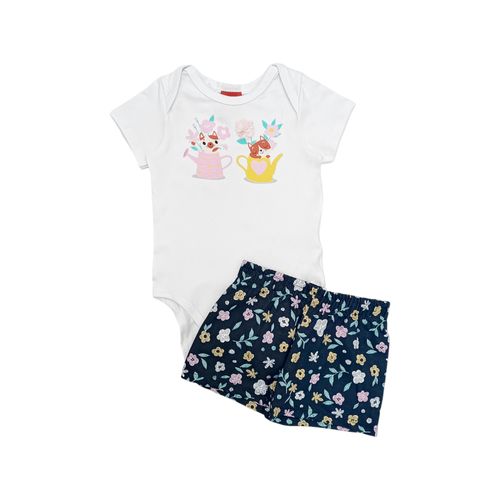 Conjunto casual estampado bicolor