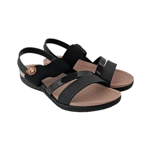 Sandalias casuales negras con textura