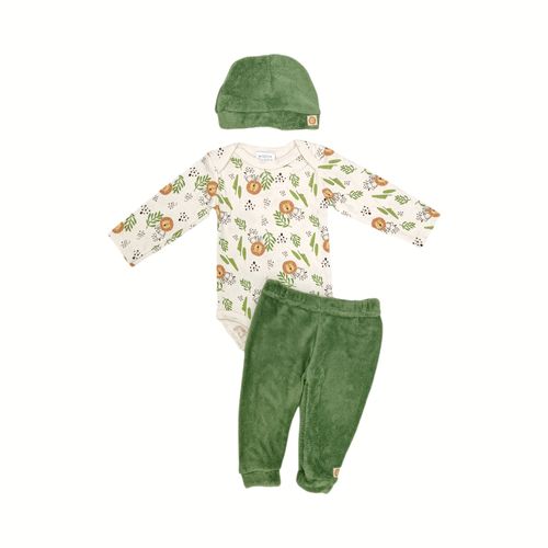 Conjunto con pantalón estampado verde